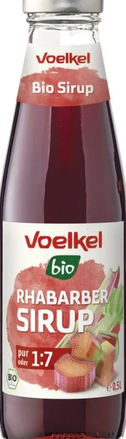 VOELKEL Sirup|Glutenfreie Lebensmittel^- Bio Sirup Rhabarber, 0,5l