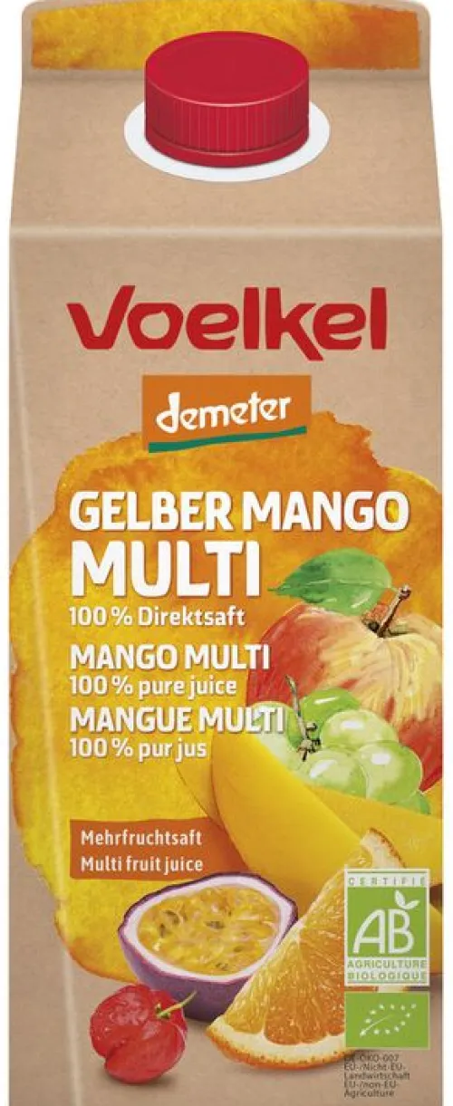 VOELKEL Fruchtsäfte^- Gelber Mango Multi, 750ml