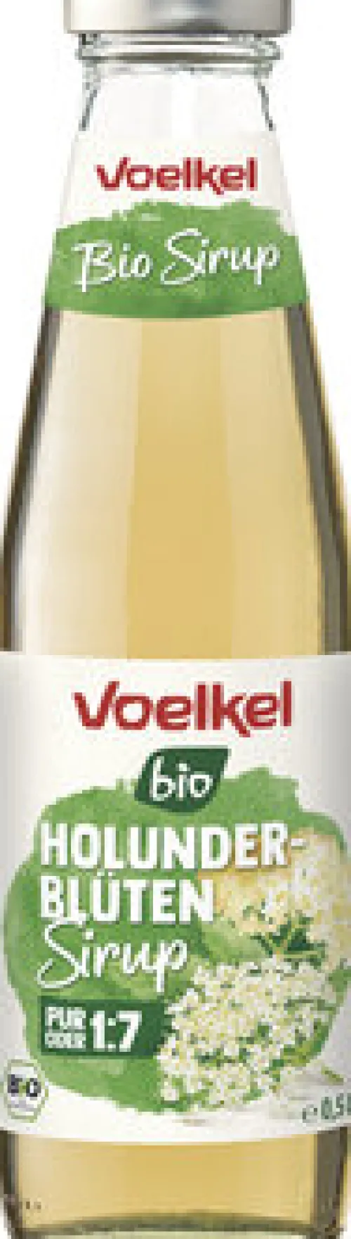 VOELKEL Sirup|Glutenfreie Lebensmittel^- Holunderblüten Sirup bio, 500ml