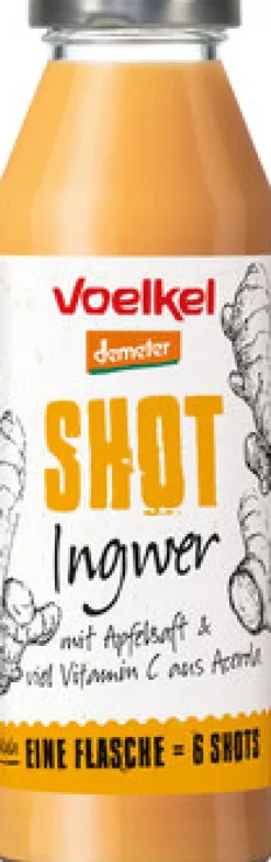 VOELKEL Fruchtsäfte|Glutenfreie Lebensmittel^- Ingwer Shot Original, demeter, 280ml