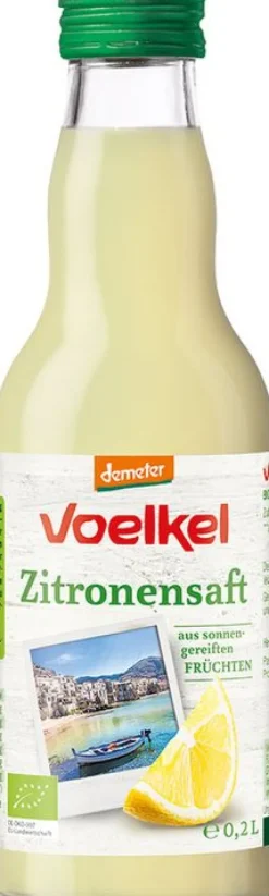 VOELKEL Fruchtsäfte|Glutenfreie Lebensmittel^- Zitronensaft demeter vegan 200 ml
