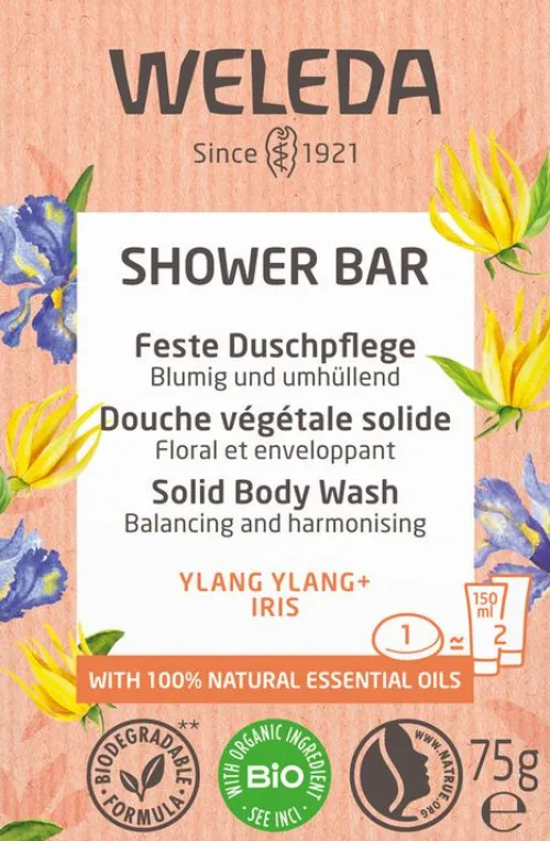 WELEDA Hautpflege|Duschgel^- Feste Duschpflege Ylang Ylang + Iris 75g