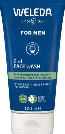 WELEDA Duschgel|Naturkosmetik^- FOR MEN 2in1 Face Wash, 100ml