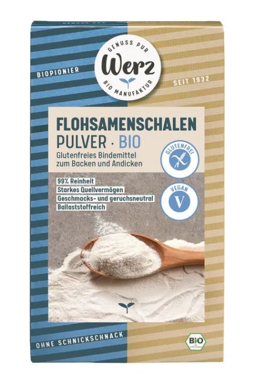 WERZ Keime & Saaten^- Bio Flohsamenschalen-Pulver, 500g