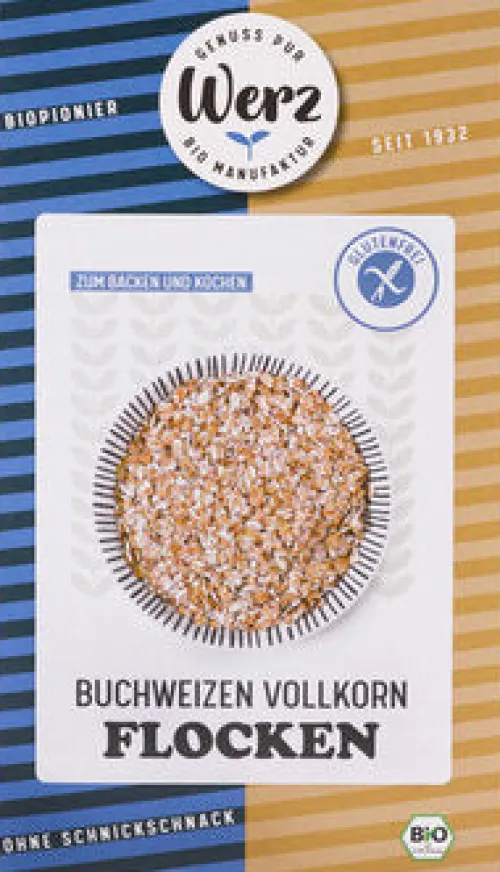 WERZ Glutenfreie Lebensmittel^- Buchweizen Vollkorn Flocken, glutenfrei bio 250g