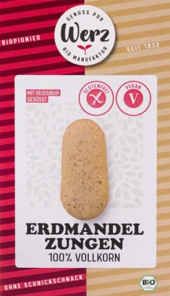 WERZ Knabbergebäck^- Erdmandel Zungen, glutenfrei, bio, 125g