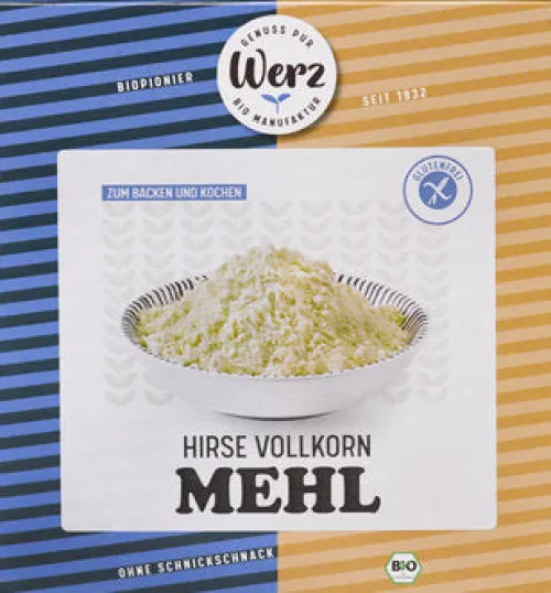 WERZ Mehle|Glutenfreie Lebensmittel^- Hirse Vollkorn Mehl, glutenfrei bio 1000g