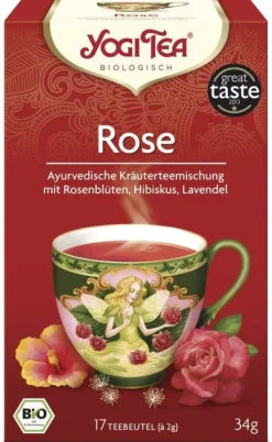 Yogi Tea Glutenfreie Lebensmittel^- Rose bio, 17 Beutel á 2,0g