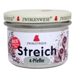 ZWERGENWIESE Vegane Brotaufstriche|Glutenfreie Lebensmittel^- 4 Pfeffer Streich Bio Vegan 180g