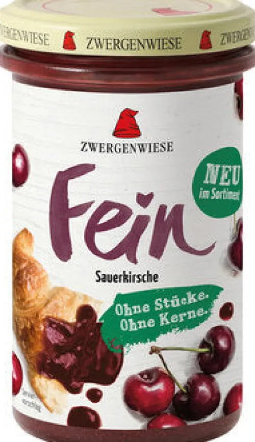 ZWERGENWIESE Fruchtaufstriche|Glutenfreie Lebensmittel^- Fein Sauerkirsche bio 280g