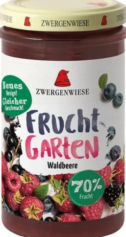 ZWERGENWIESE Fruchtaufstriche|Glutenfreie Lebensmittel^- FruchtGarten Waldbeere bio 225g