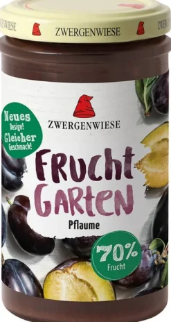 ZWERGENWIESE Fruchtaufstriche|Glutenfreie Lebensmittel^- FruchtGarten Pflaume bio glutenfrei 225g