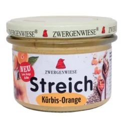 ZWERGENWIESE Vegane Brotaufstriche|Glutenfreie Lebensmittel^- Kürbis Orange Streich Bio Vegan 180 g