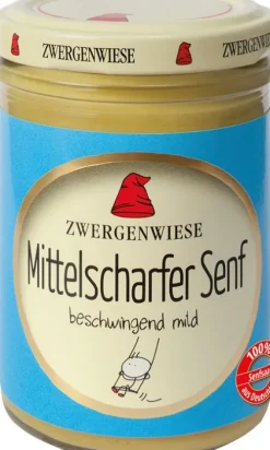 ZWERGENWIESE Saucen Und Dressing|Glutenfreie Lebensmittel^- Mittelscharfer Senf bio, 160ml