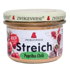 ZWERGENWIESE Vegane Brotaufstriche|Glutenfreie Lebensmittel^- Paprika-Chili Streich Bio Vegan 180g