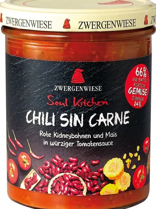 ZWERGENWIESE Vegetarischer Fleischersatz|Fertiggerichte^- Soul Kitchen Chili sin Carne, bio, 370g