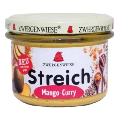 ZWERGENWIESE Pikante Brotaufstriche|Glutenfreie Lebensmittel^- Streich Curry Mango bio 180g