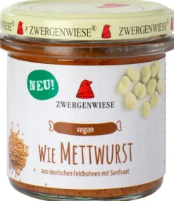 ZWERGENWIESE Vegane Brotaufstriche|Glutenfreie Lebensmittel^- Wie Mettwurst bio 140g